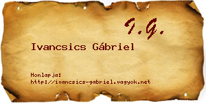 Ivancsics Gábriel névjegykártya